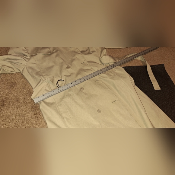 London Fog /VINTAGE  dbl breasted trench coat / khaki / 18 reg - Picture 12 of 16